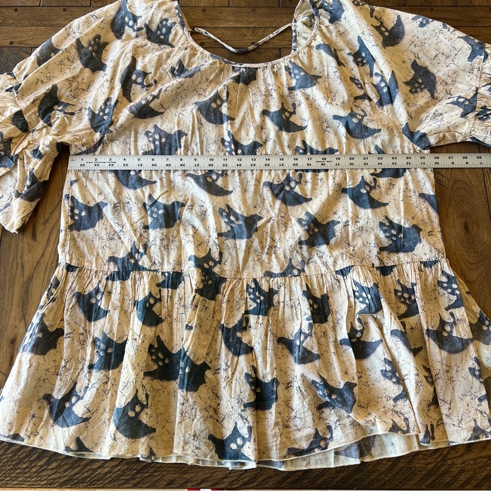 A Rare Bird Distressed Birdie Tunic Top Shirt Dress One Size Whimsy Boho Artsy - Picture 8 of 13
